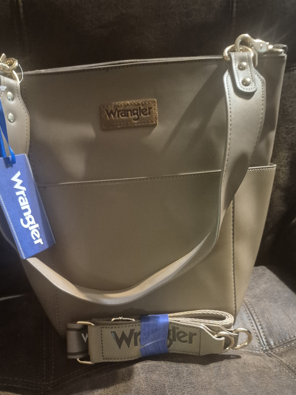 Wrangler Women's Taupe Tote Bag with Crossbody Strap